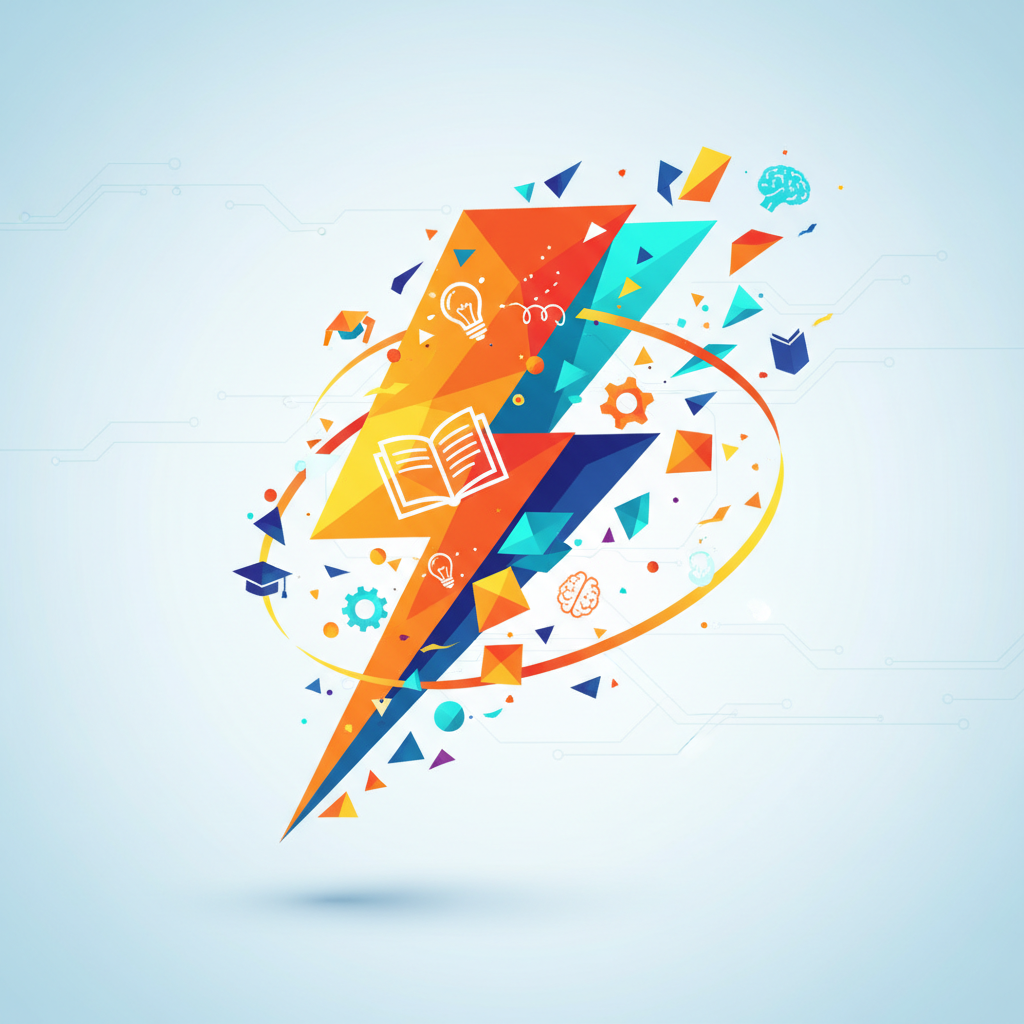 Quick learning concept with fast-paced visual elements